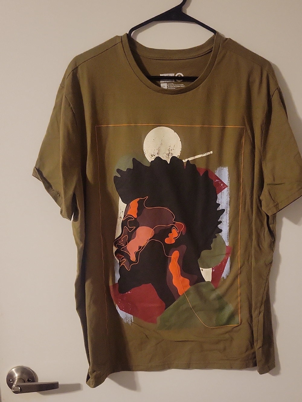 Target Olive Green Short-Sleeve Tee with Colorblock Portrait Graphic
